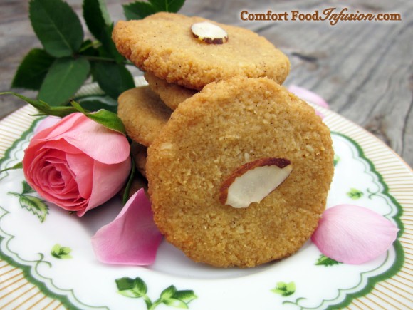 Chewy Almond Cardamom Cookies with Rosewater