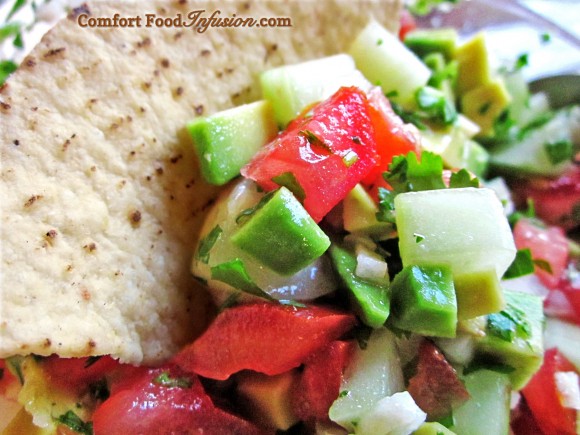 Cucumber Salsa. Cool, refreshing, delicious.