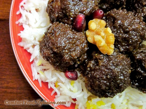 Pomegranate Walnut and Meatball Stew | Comfort Food Infusion
