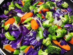 vegetable stir fry prep