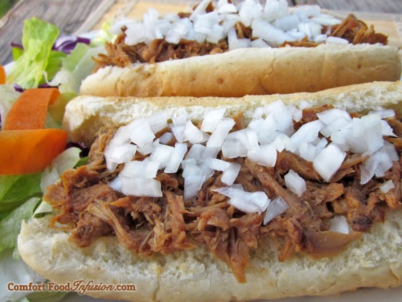 Pulled Pork. Throw it all in a crockpot!