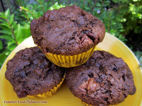 Chocolate Muffins. A copycat version of Costco's, with gluten free flour.