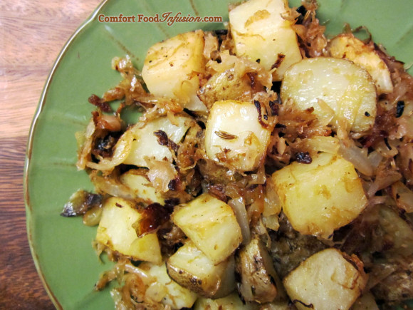 Oven Roasted Potatoes with Sauerkraut